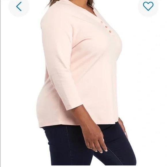 Tops Curvy Light Pink Henley Shirt Poshmark